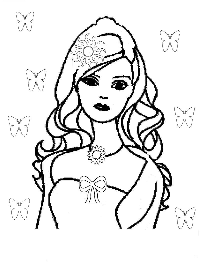 free coloring pages for kids barbie