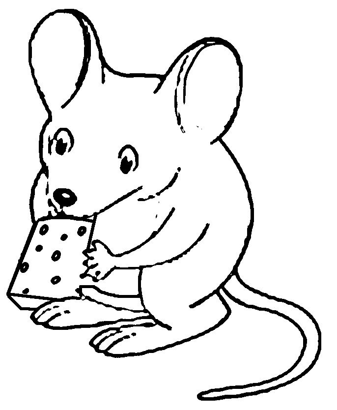 Mouse Holding Cheese Coloring Page | Wecoloringpage