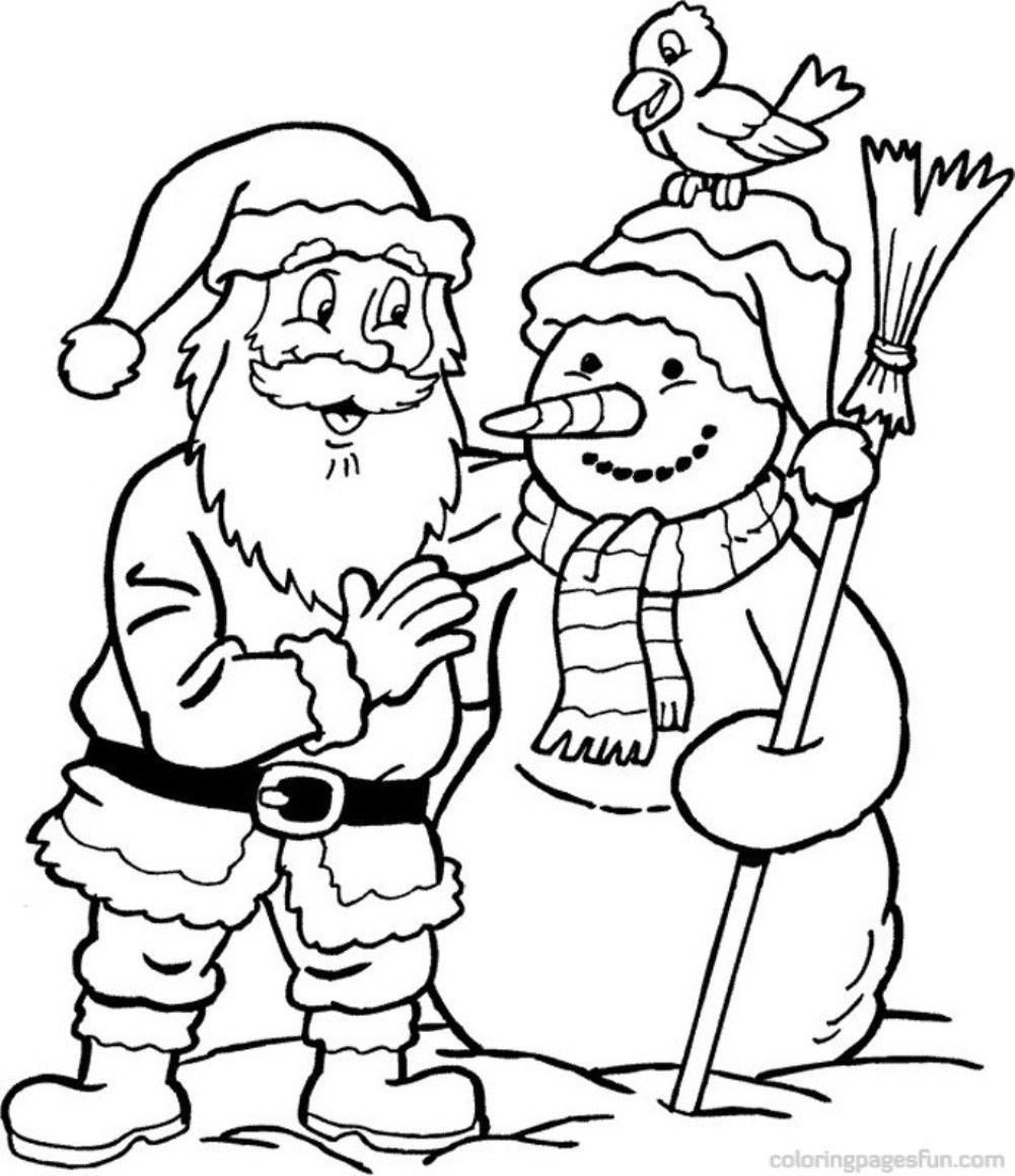 Snowman Santa Coloring Page | Christmas Coloring pages of ...