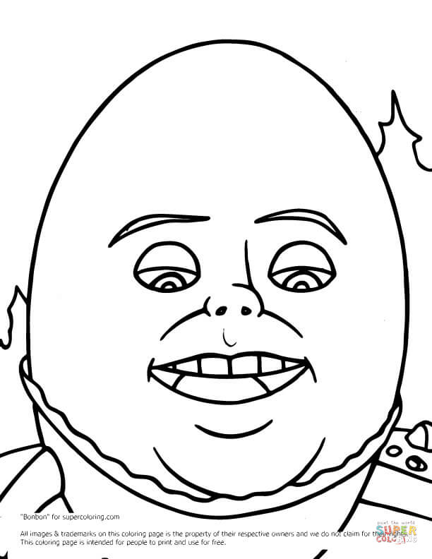 Cartoon Humpty Dumpty Coloring Page - Coloring Pages For All Ages