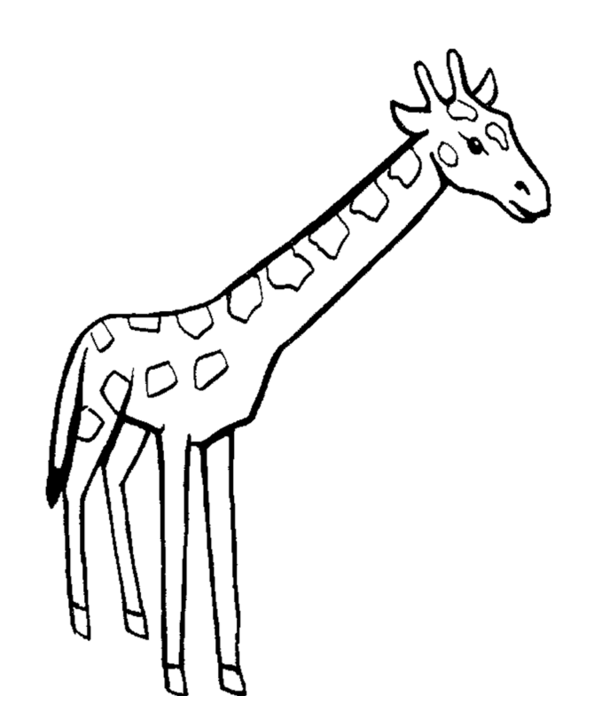 Wild Animal Coloring Pages | Easy to color Giraffe Page and Kids ...