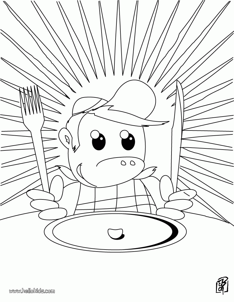COOKING coloring pages - Girl making an apple pie