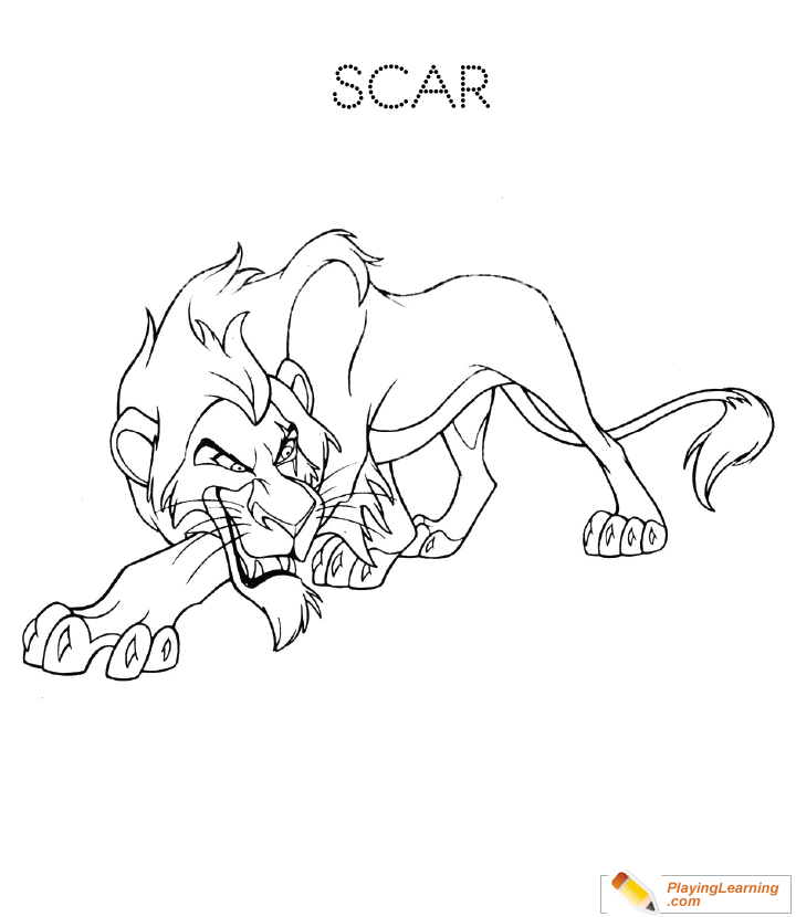 The Lion King Scar Coloring Page 02 | Free The Lion King Scar Coloring Page