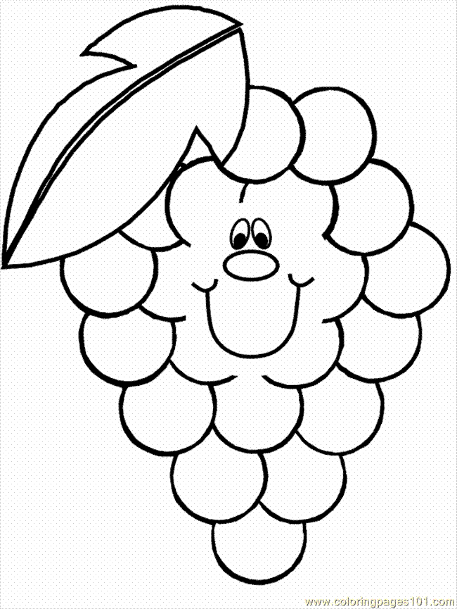 Fruit Coloring Page 15 Coloring Page - Free Grapes Coloring Pages :  ColoringPages101.com