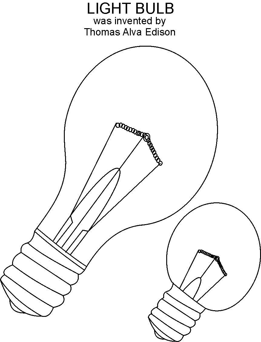 Light Bulb coloring printable
