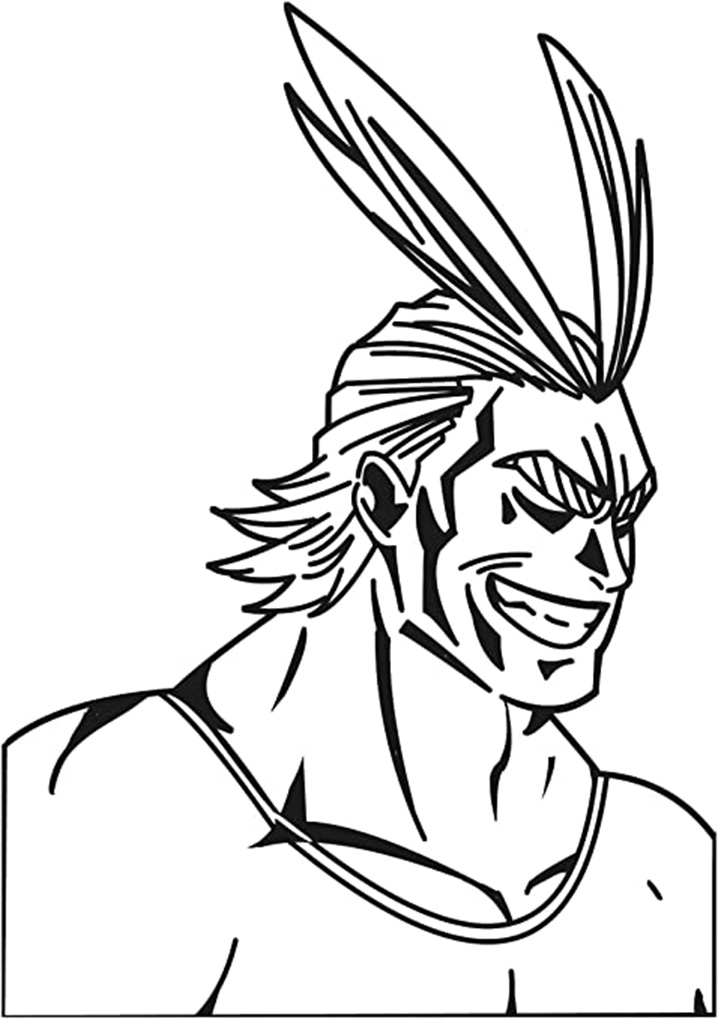 Printable All Might Coloring Pages - Anime Coloring Pages