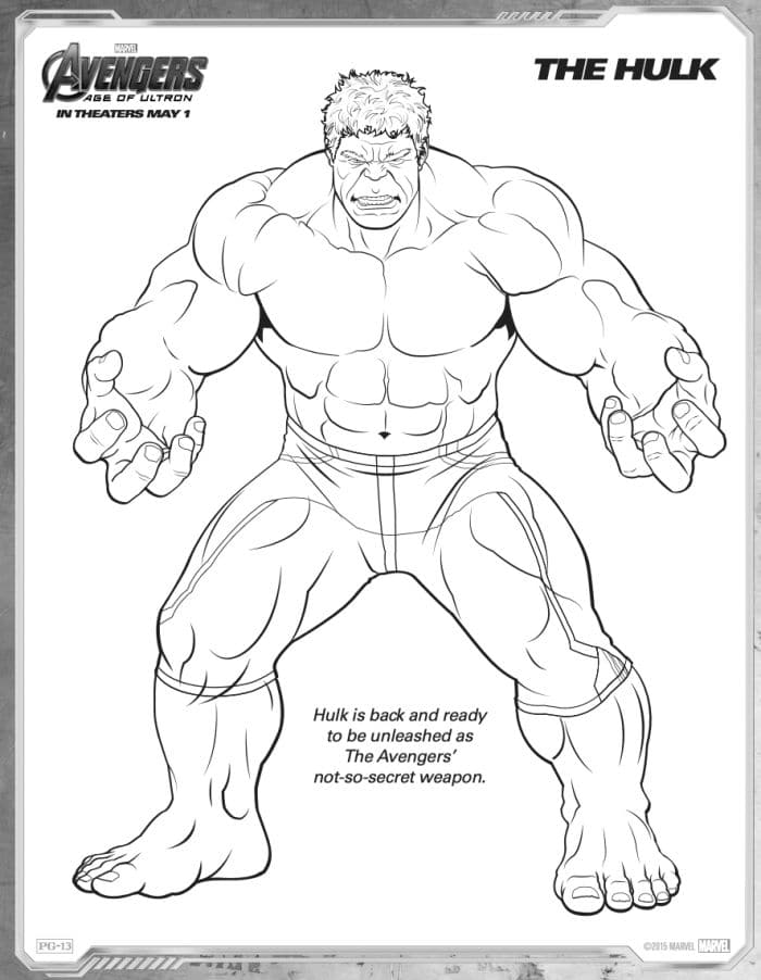 Free Marvel Avengers Coloring Pages - The Hulk - IronMan Coloring Page