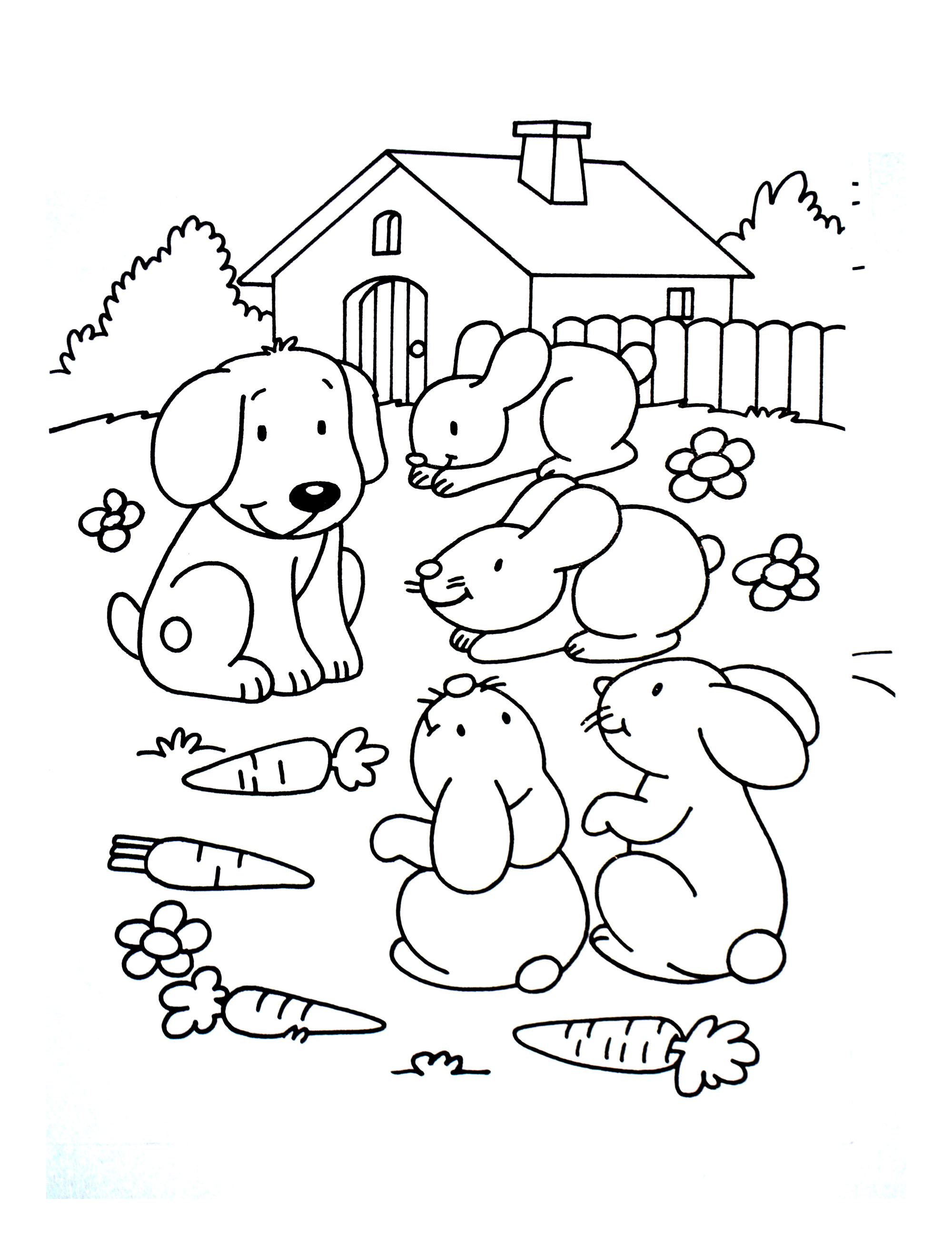 Dog coloring for kids - Dogs Kids Coloring Pages