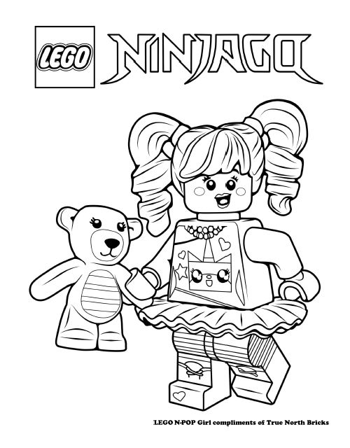 Coloring Page - N-POP Girl - True North Bricks | Lego coloring pages, Kitty  coloring, Lego coloring