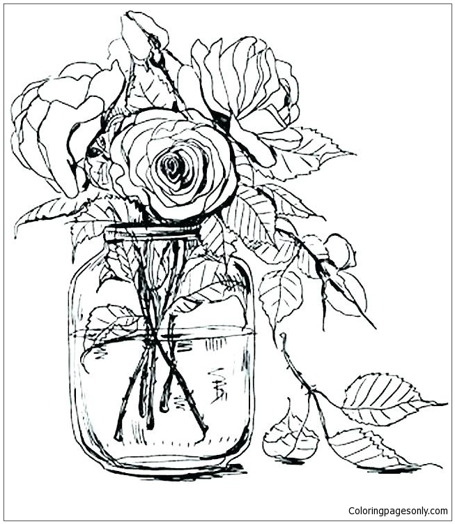 Flower Vase Coloring Pages - Flower Coloring Pages - Coloring Pages For  Kids And Adults