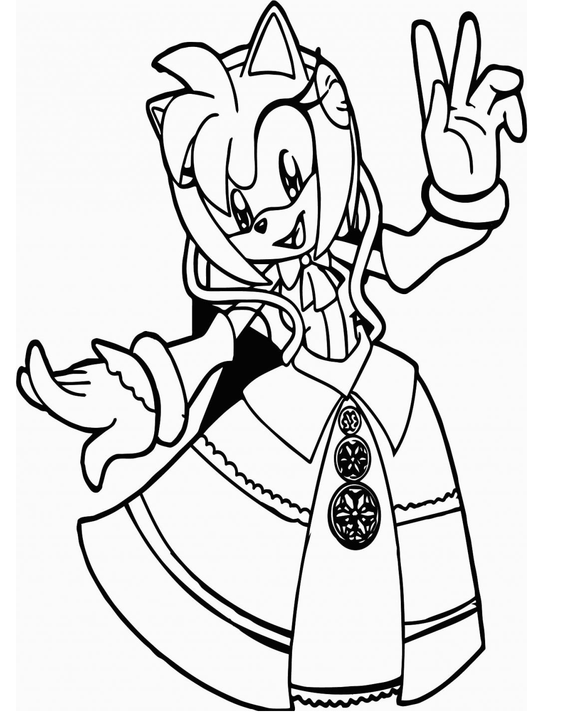 Amy Rose The Hedgehog Coloring Pages