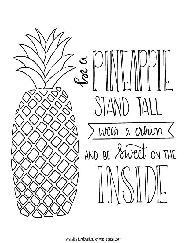 Pineapple Coloring Page For Adults
