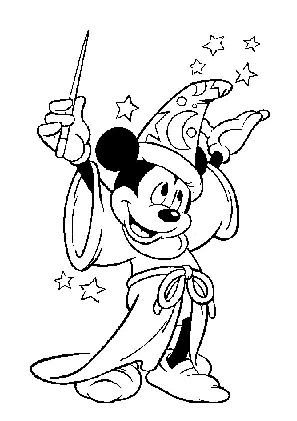 Mickey the magician coloring page