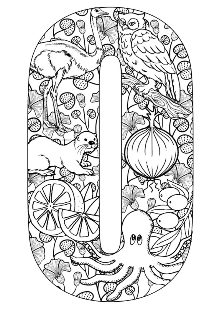 Letter O - Alphabet Coloring Page For Adults