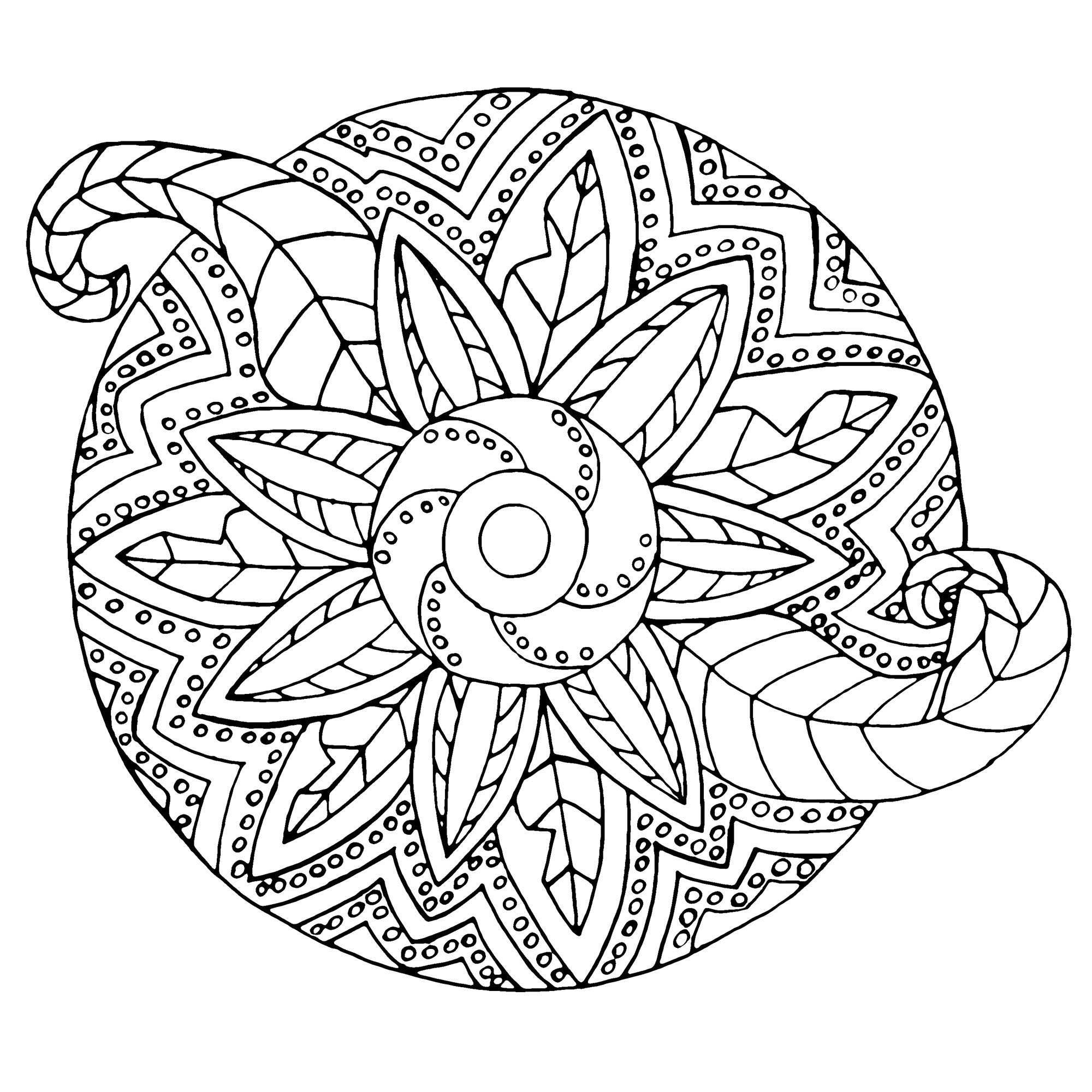 Zen Mandala Flower PDF Coloring Page Art & Collectibles Pen & Ink ...