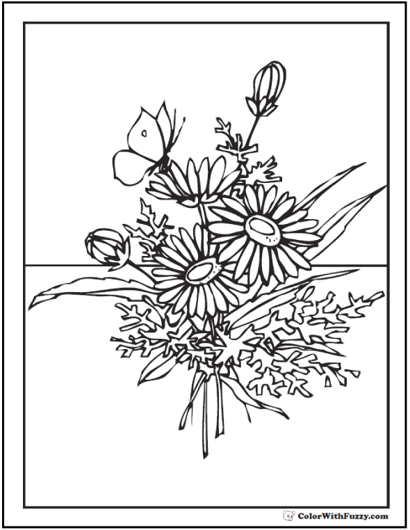 102+ Flower Coloring Pages: Customize And Print PDF