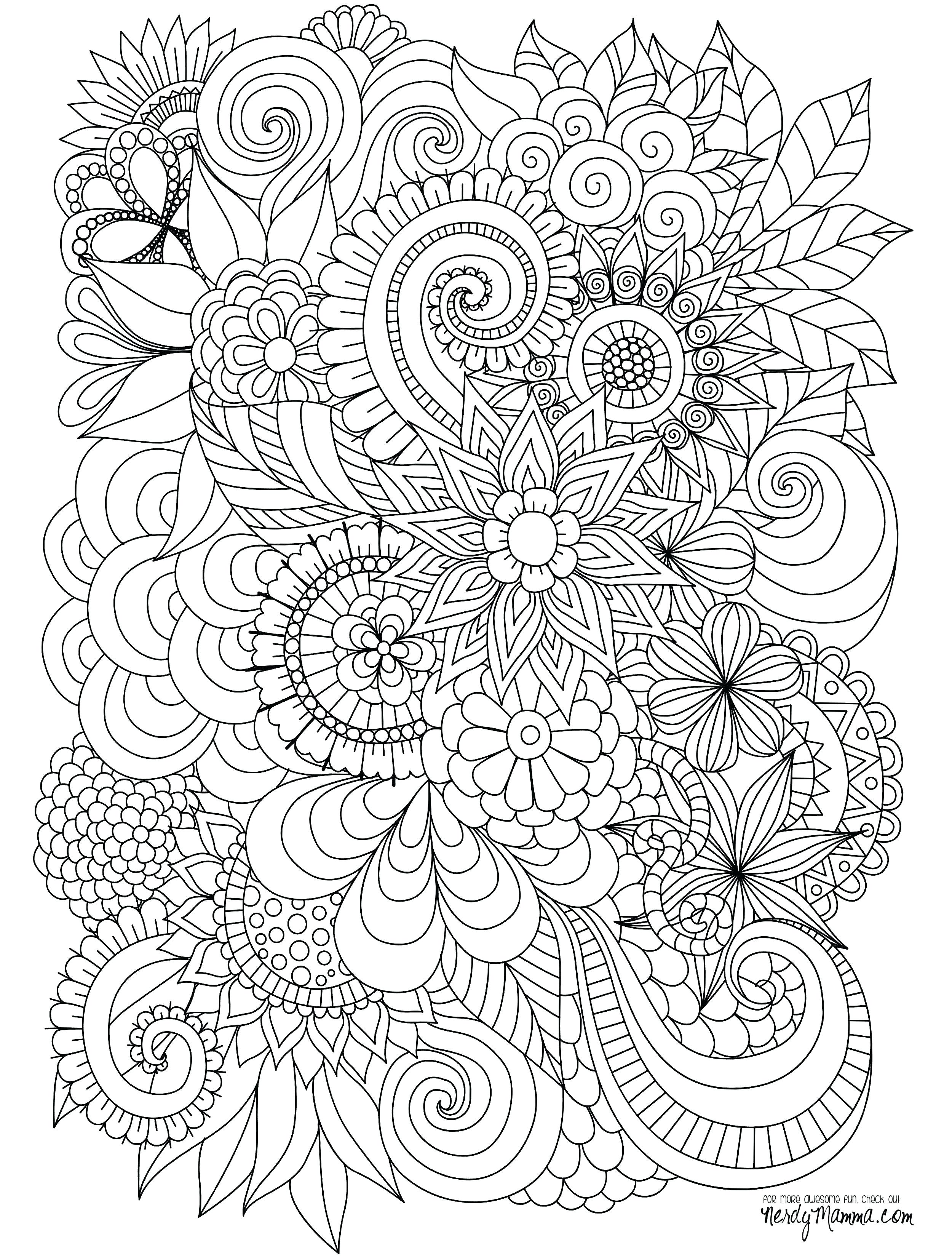 Coloring Pages : Design Coloring Pages Flowers Hard Abstract ...