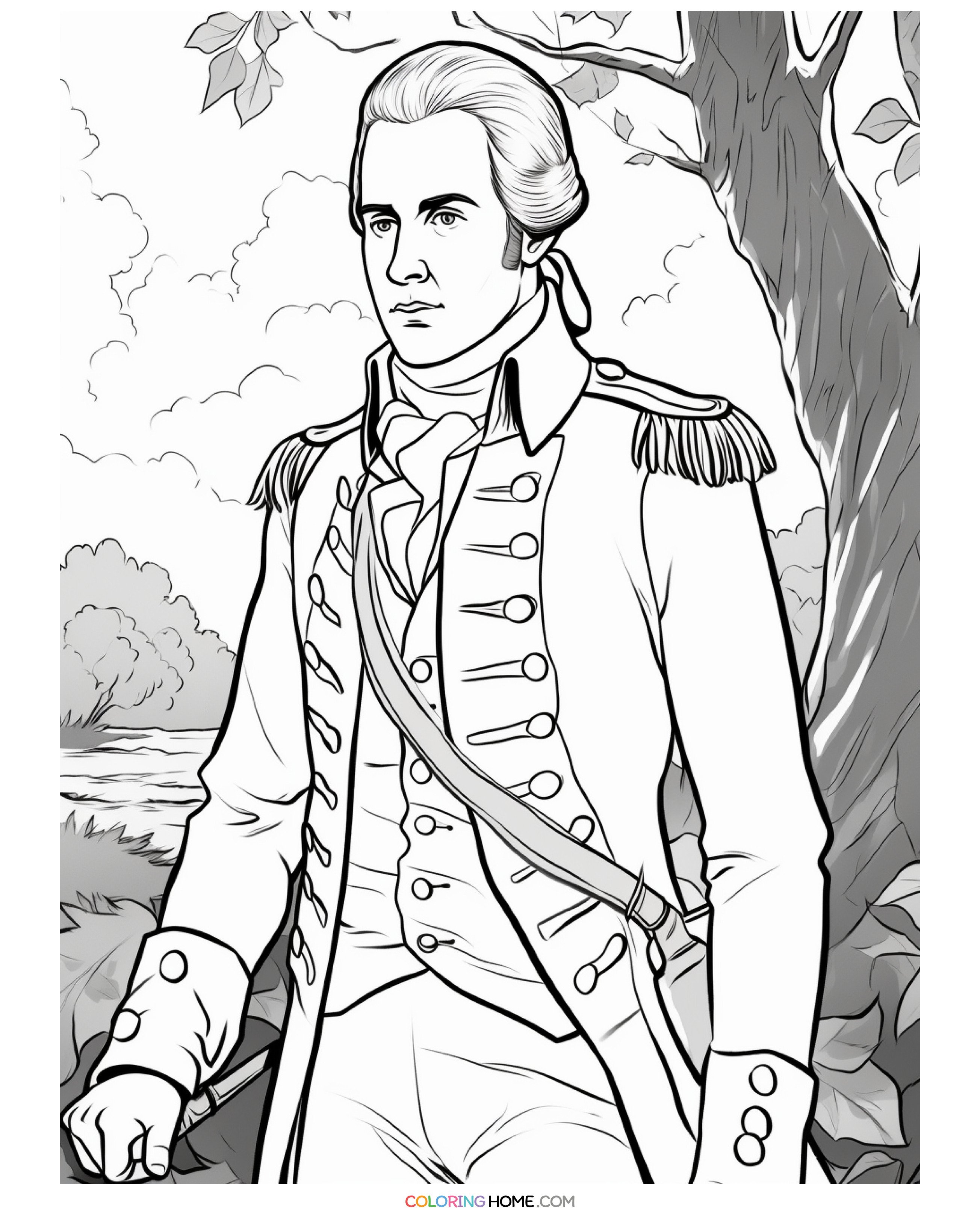 Nathan Hale Coloring Page - Coloring Home