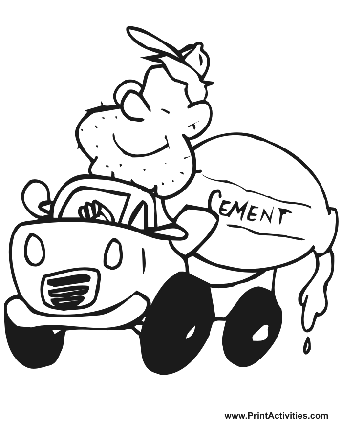 Fireman Driving Cars Coloring For Kids - Kids Colouring Pages