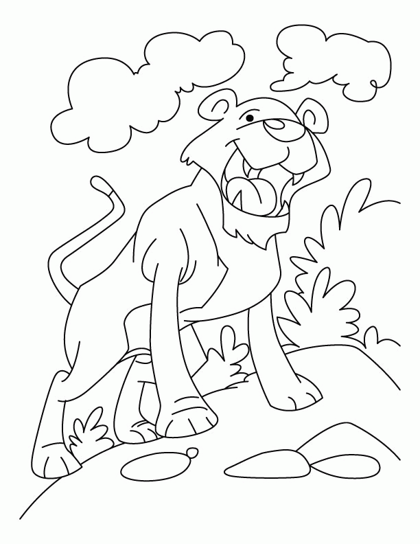 Leopard in its own territory coloring pages | Download Free 