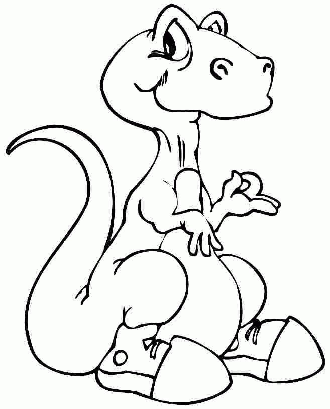 Printable Free Coloring Sheets Animal Cartoon Dinosaurs For Kids 