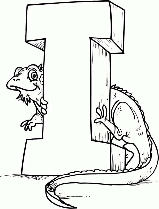 I Alphabet For Iguana Coloring Pages | Find Coloring