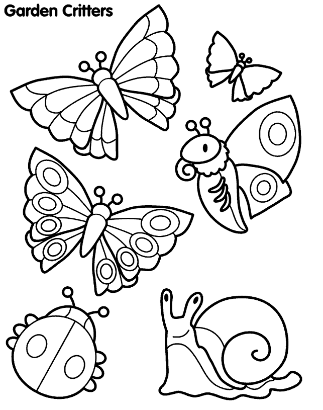 garden critters | Coloring pages