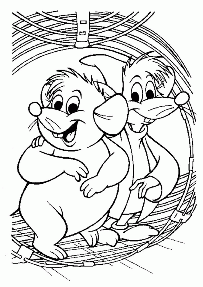 Cinderella Mouse Coloring Pages | 99coloring.com