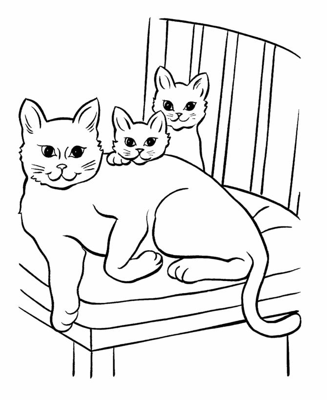 Free Coloring Pages Cats - Coloring Home