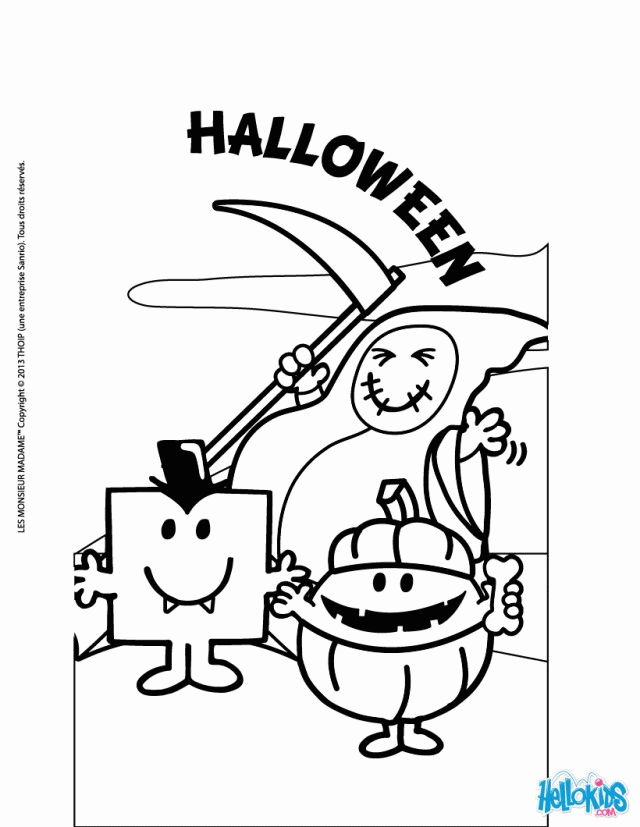 Mr MEN And LITTLE MISS Coloring Pages Trick Or Treat Collect 
