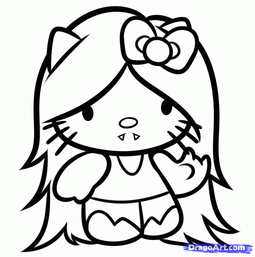 How To Draw Hello Kitty Marceline, Step By Step, Cartoon Network - Coloring  Home