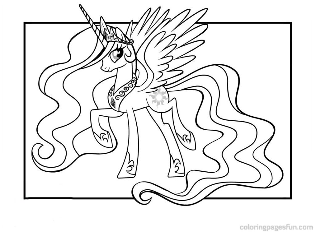 Educational My Little Pony Princess Celestia Coloring Pages For 