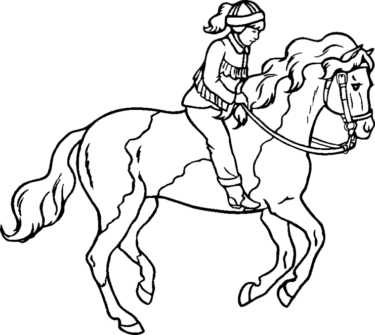people on horses Colouring Pages