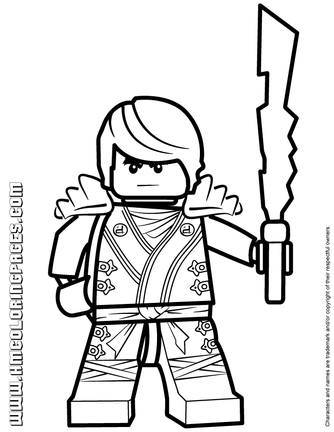 Ninjago Cole KX Holding Elemental Weapon Coloring Page | Free 