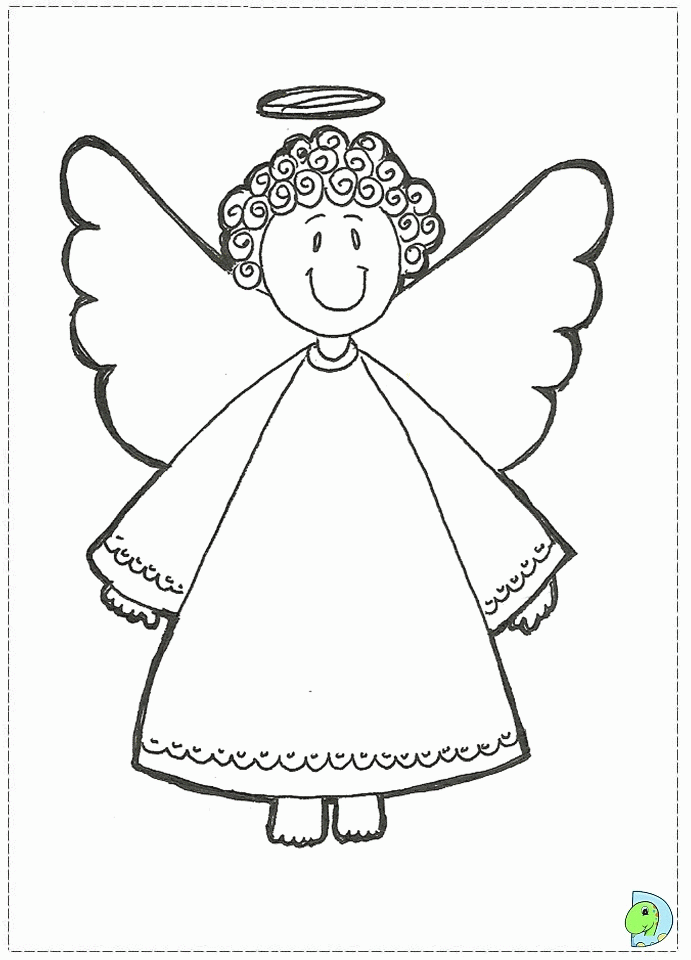 Angel coloring page, Christmas Angel colouring page- DinoKids.