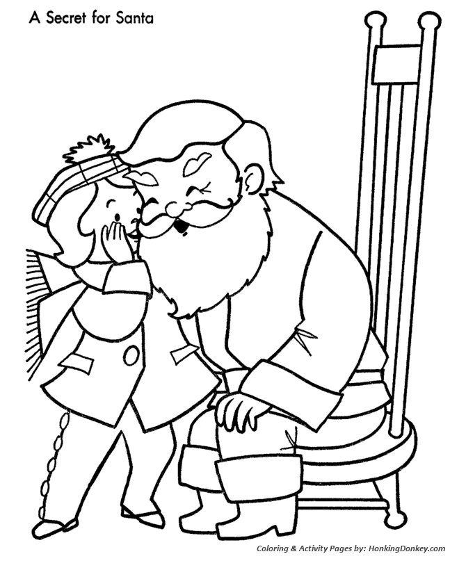 Christmas Shopping Coloring Pages - Kids Tell Santa what the want 