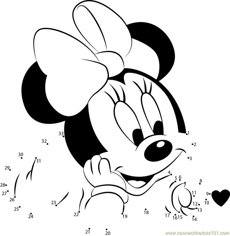 Connect the Dots Minnie mouse cuteness (Cartoons > Minnie Mouse 