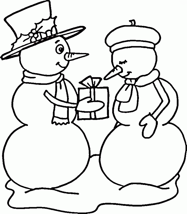 Snowman Couple Coloring Online | Super Coloring