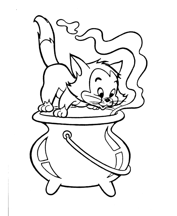Halloween Witch Coloring Pages - Halloween Witch Wendy's Cat 