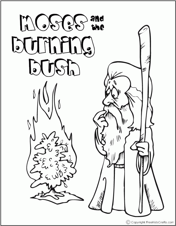 Coloring Page – Moses and the Burning Bush « First Baptist Church 