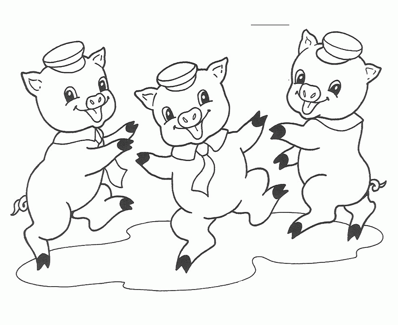 Three Little Pigs Colouring | Coloring Pics