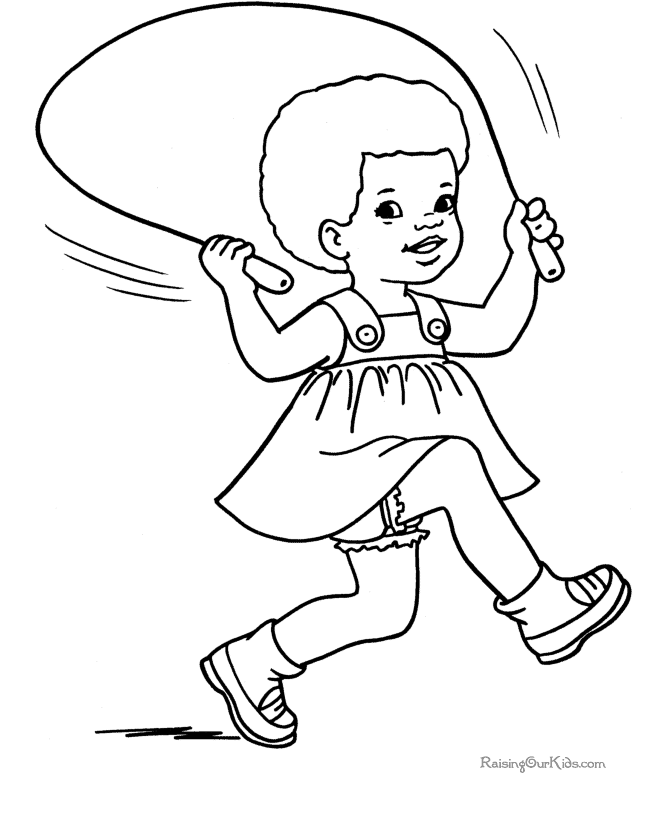 Skip rope coloring page to print 037