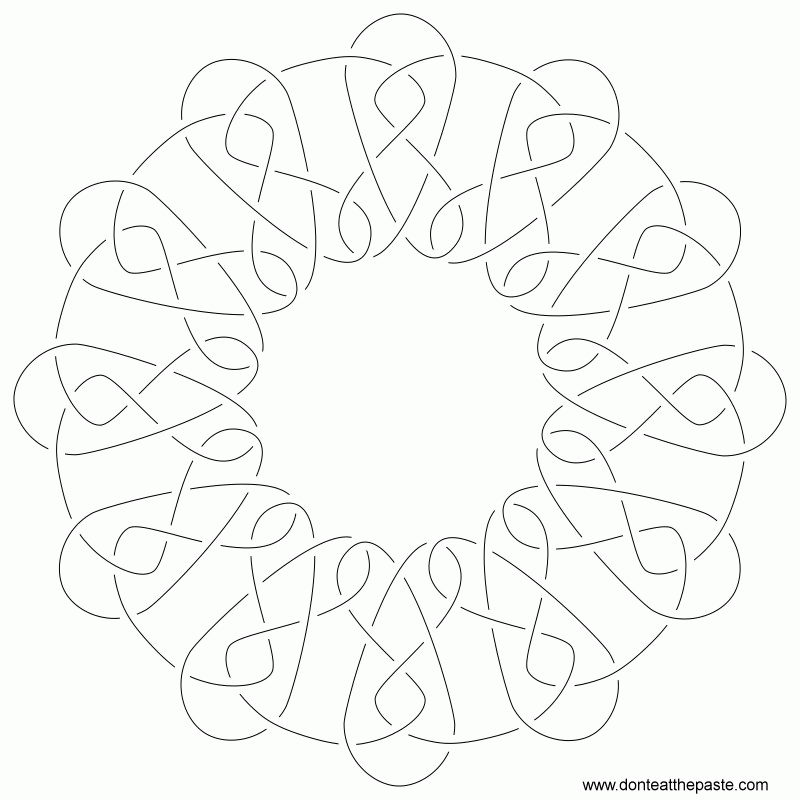 Don't Eat the Paste: Knotwork Embroidery Pattern and Coloring Page