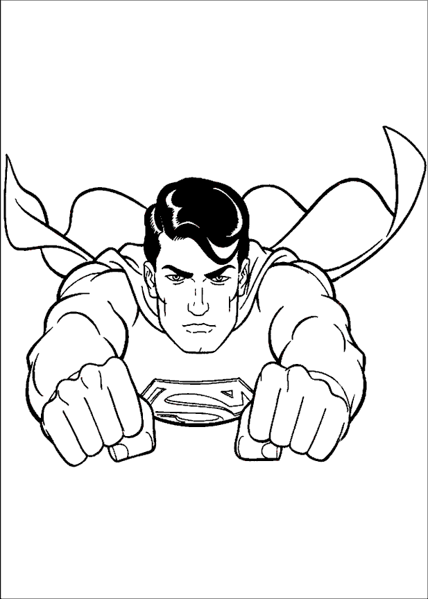 flying Superman coloring page to print and free download