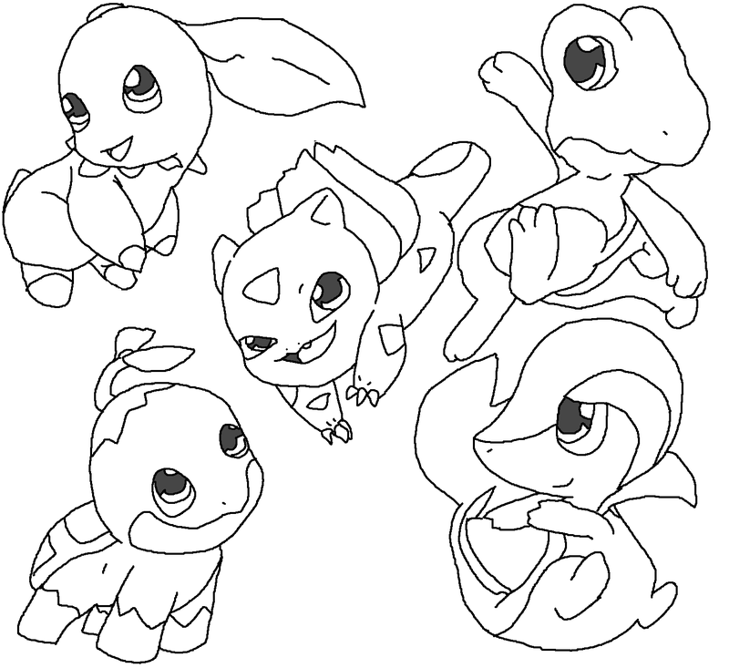 Free Eevee Family Lineart by Horses774