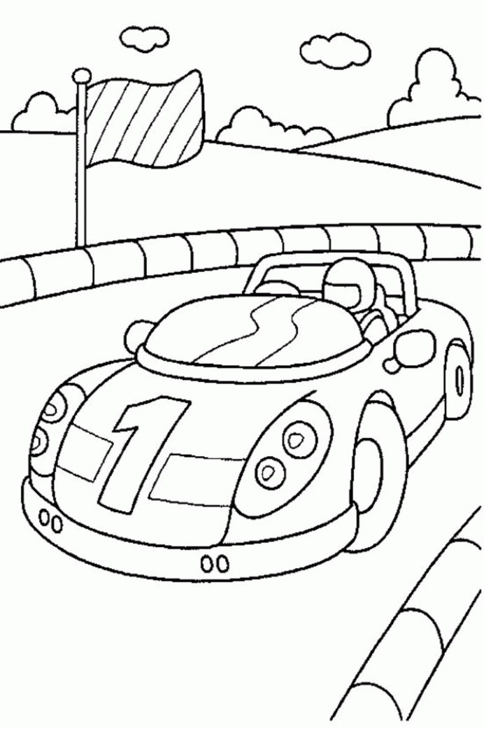 Race Car Coloring Pages | Coloring Town