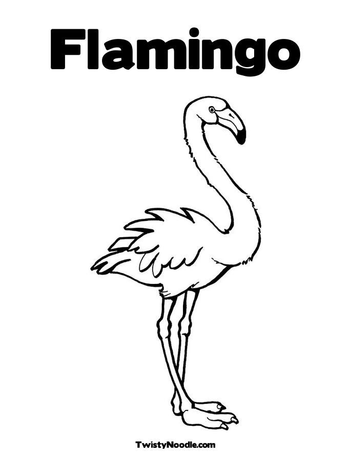 Pink Flamingo Coloring Page