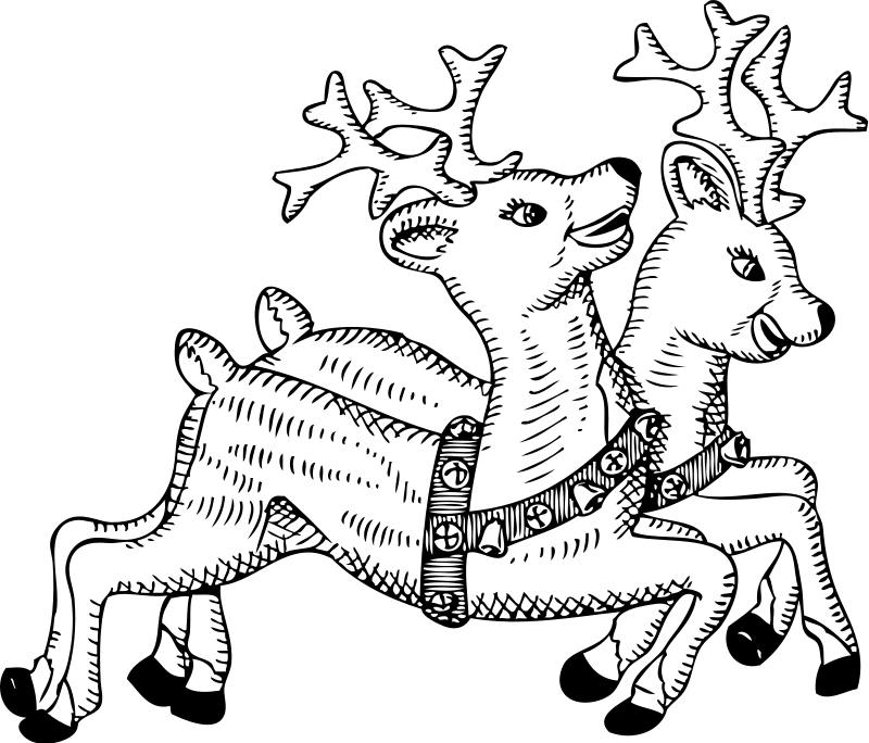 Reindeer Christmas Coloring Page | Christmas Coloring Sheets Org