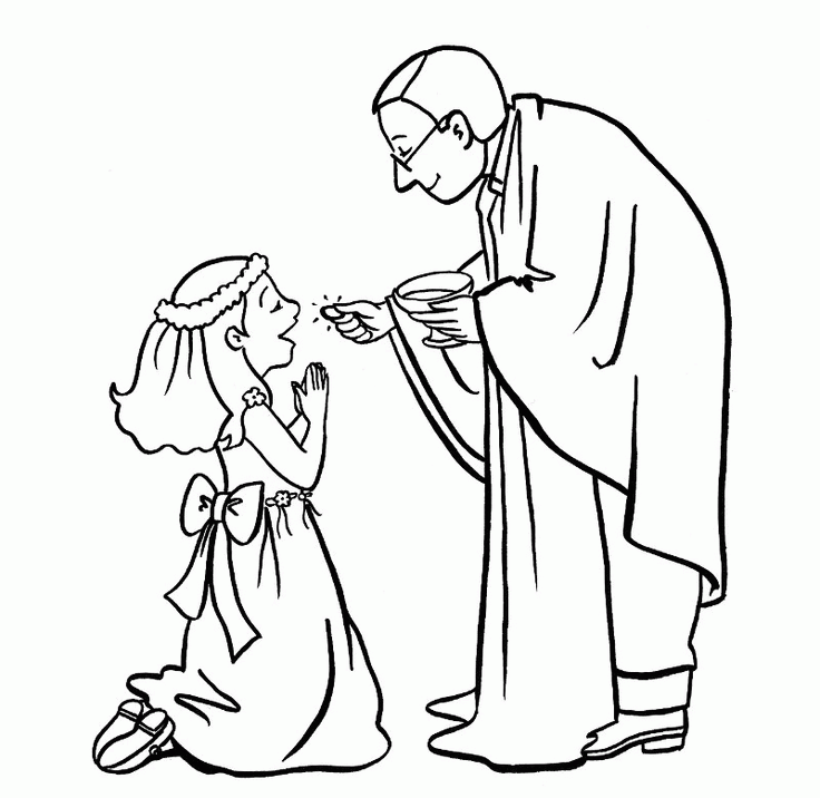 First Communicant Catholic Coloring Page | Holy Communion/First Confe…