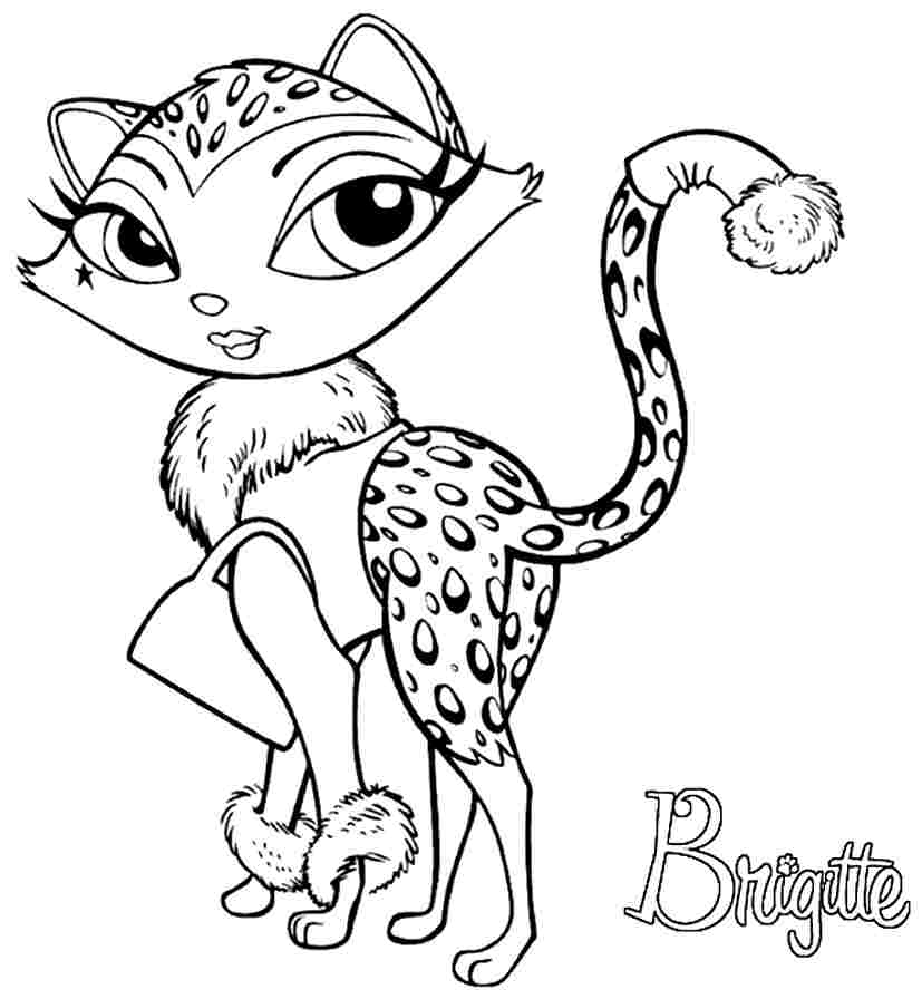 Cartoon Bratz Pets Colouring Pages Printable Free For Boys & Girls #